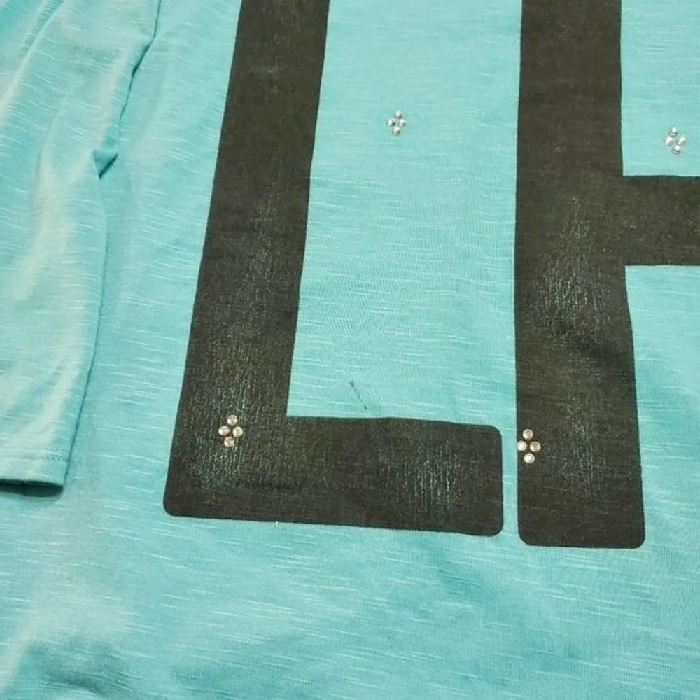 Justice size 10 bedazzled sleeve LA blue shirt